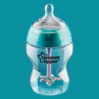 Tommee Tippee Advanced Anti Colic X2, 260 ml Slow Bottle with Heat Sensing Tube - BambiniJO