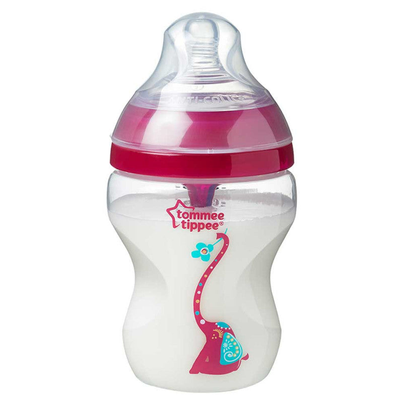 Tommee Tippee Advanced Anti Colic Decorated Bottle with Heat Sensing Tube, 260 ml, Girl - BambiniJO