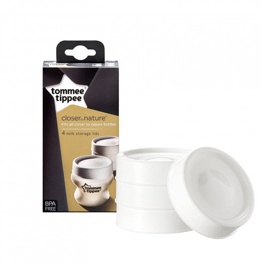 Tommee Tippee Closed to Nature X4 Milk Storage Lids Tommee Tippee Closed to Nature X4 Milk Storage Lids