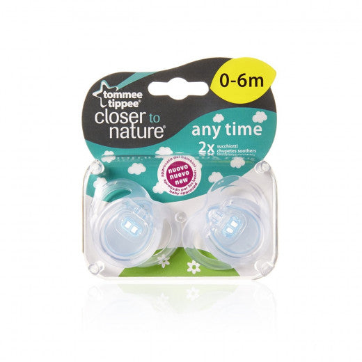 Tommee Tippee Anytime Soother ( 0-6 Months ), X2, Silicone Tommee Tippee Anytime Soother ( 0-6 Months ), X2, Silicone