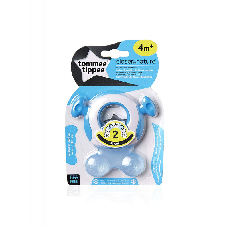 Tommee Tippee Closer to Nature Teether (Stage 2) +4 months, Blue - BambiniJO | Buy Online | Jordan