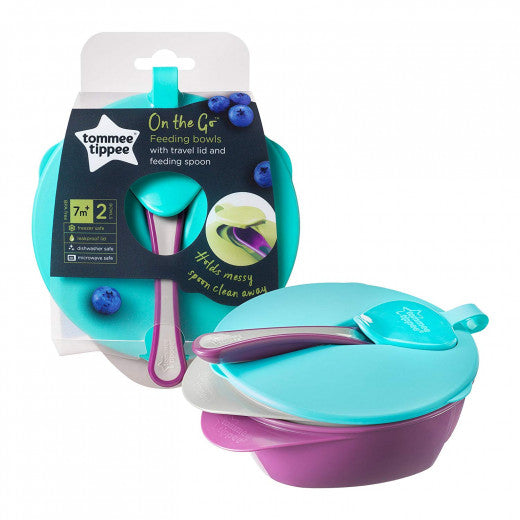 Tommee Tippee Easy Scoop Feeding Bowls With Lid and Spoon "2 Colors" - BambiniJO