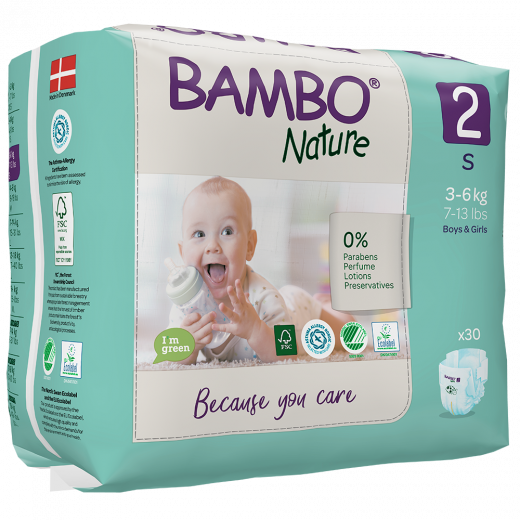 BAMBO Diapers Size 2 (3-6 kg), 30 Count - BambiniJO