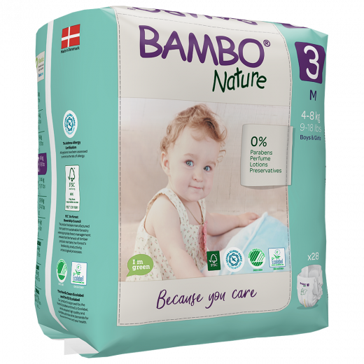 BAMBO Diapers Size 3 (4-8 kg), 28 Count - BambiniJO