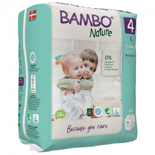 BAMBO Diapers Size 4 (7-18Kg) , 24 Count BAMBO Diapers Size 4 (7-18Kg) , 24 Count
