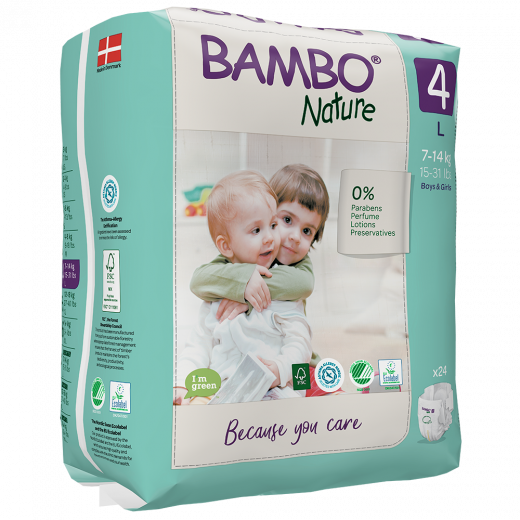 BAMBO Diapers Size 4 (7-18Kg) , 24 Count - BambiniJO