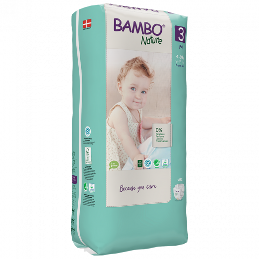 BAMBO Diapers Size 3 (4-8), 52 Count - BambiniJO