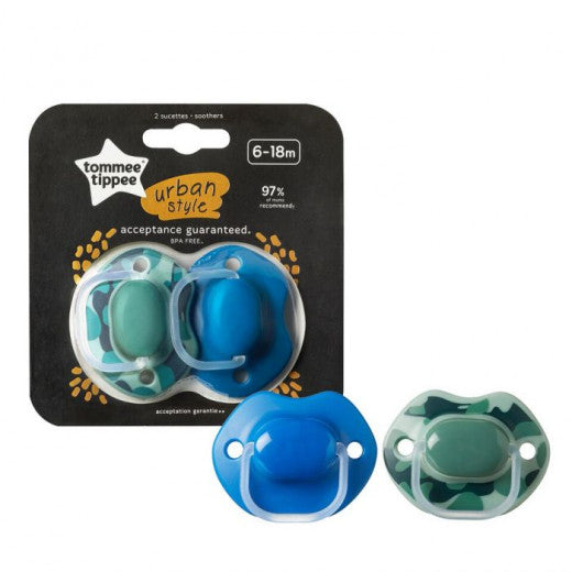 Tommee Tippee Soother Urban 6-18 Months Camo & Blue - BambiniJO | Buy Online | Jordan