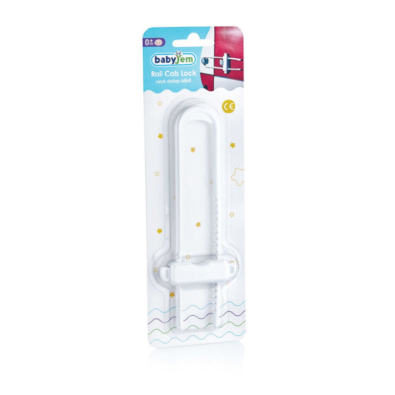 BabyJem - Sliding Cabinet Lock, White BabyJem - Sliding Cabinet Lock, White