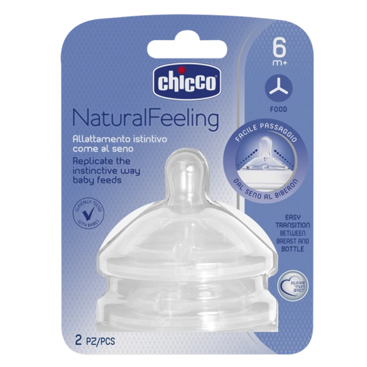 Chicco - NATURAL FEELING Teat 6m+ Food Flow 2 pcs - BambiniJO | Buy Online | Jordan