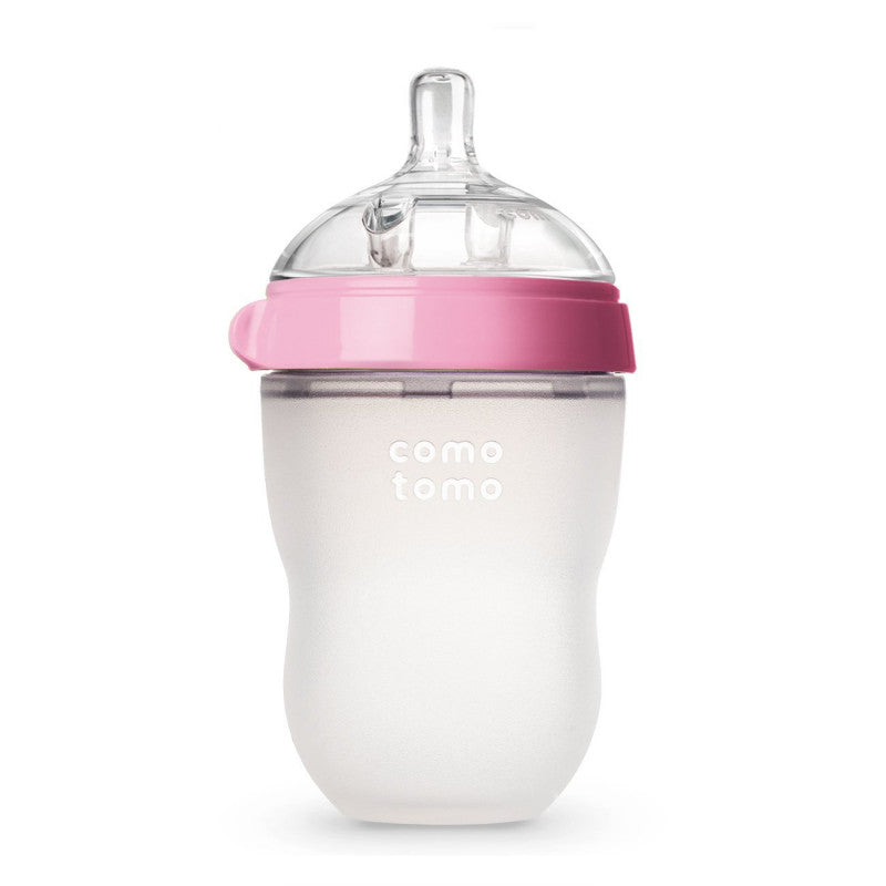 Comotomo - Baby Bottle, Pink, 250ml - Medium Flow Nipple - BambiniJO | Buy Online | Jordan