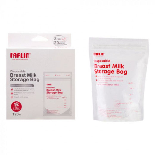 Farlin Breastmilk Storage Bags 120 ml (20+2Bags) - BambiniJO | Buy Online | Jordan