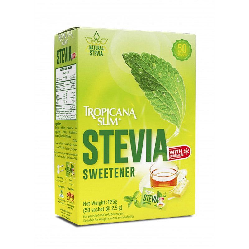 Tropicana Slim Stevia with Chromium 50 Sachets Tropicana Slim Stevia with Chromium 50 Sachets