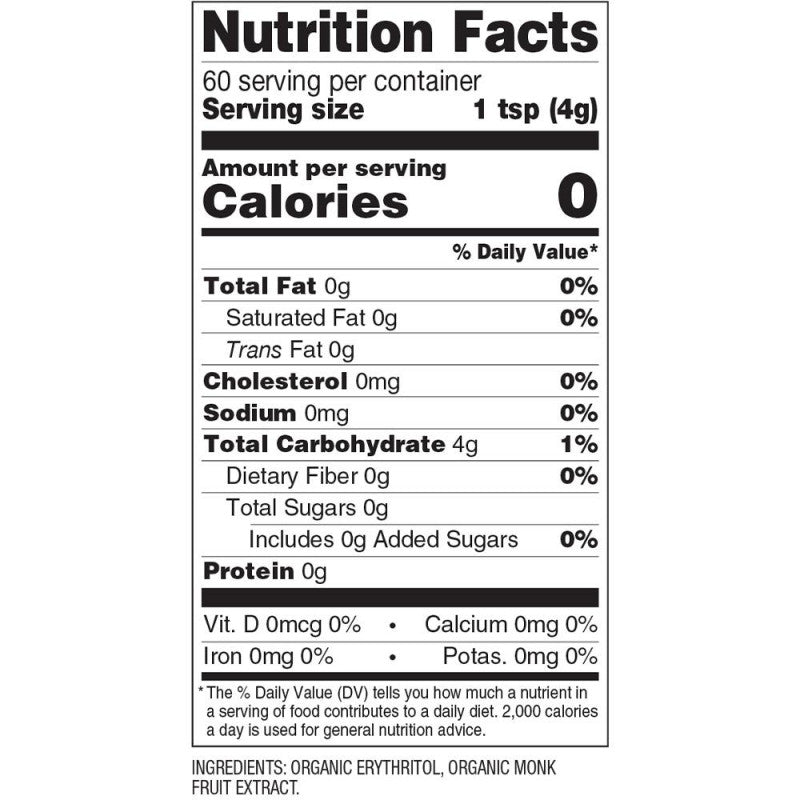 Organic Monk Fruit Sweetener 240g