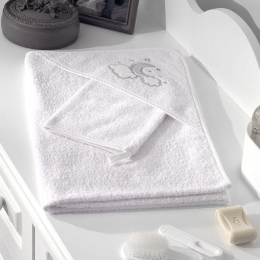Hooded Towel Luna Chic Silver - BambiniJO | Buy Online | Jordan