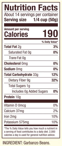 Chickpeas  High Fiber (709G) - BambiniJO