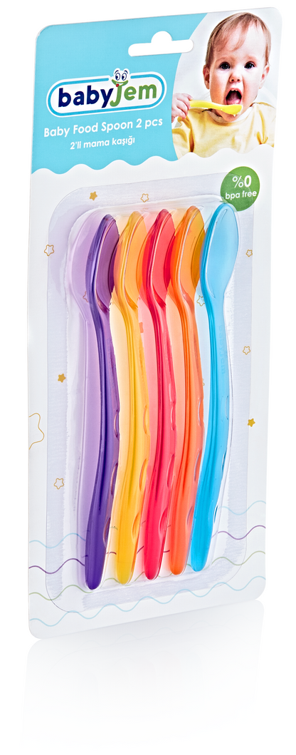 Babyjem - Food Spoon 5 pieces Transparent, Multicolor - BambiniJO | Buy Online | Jordan