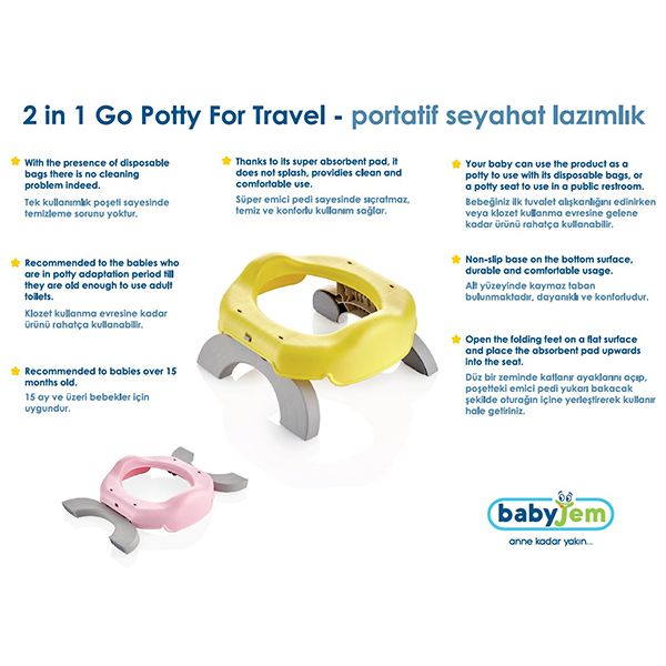 BabyJem - Portable Potty with 3 Replacement Bags BabyJem - Portable Potty with 3 Replacement Bags