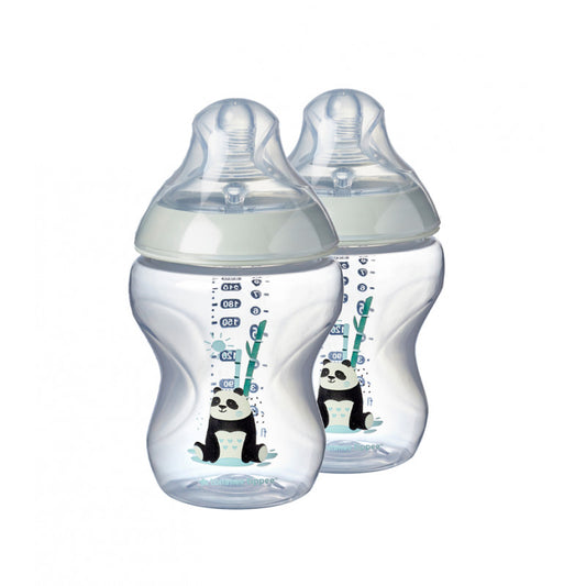 Tommee Tippee - Closer to Nature Pip The Panda Bottle, 260 ml Pack of 2