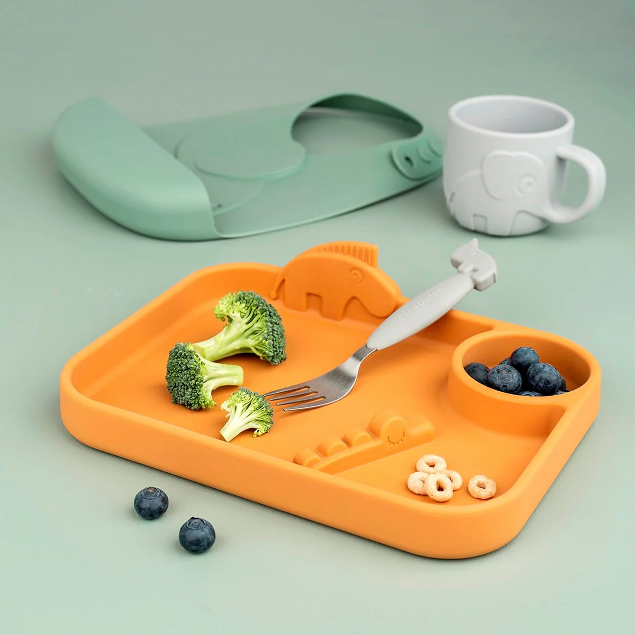 Peekaboo Compartment Plate Deer Friends Mustard Peekaboo Compartment Plate Deer Friends Mustard