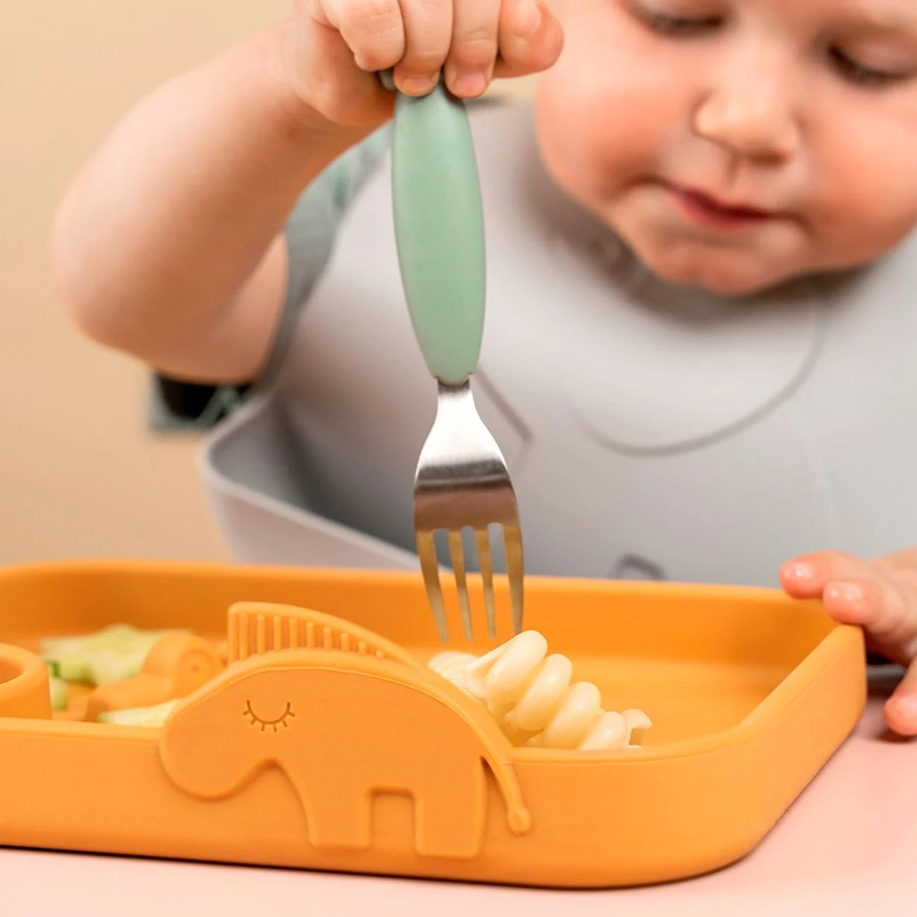 Peekaboo Compartment Plate Deer Friends Mustard Peekaboo Compartment Plate Deer Friends Mustard