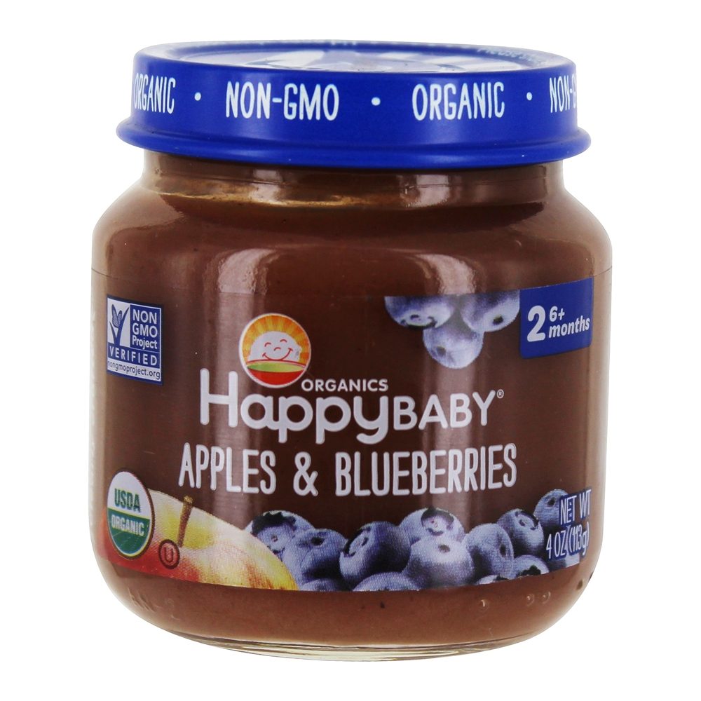 Organic Clearly Crafted Apples & Blueberry Puree 113g -  4 Months + - BambiniJO