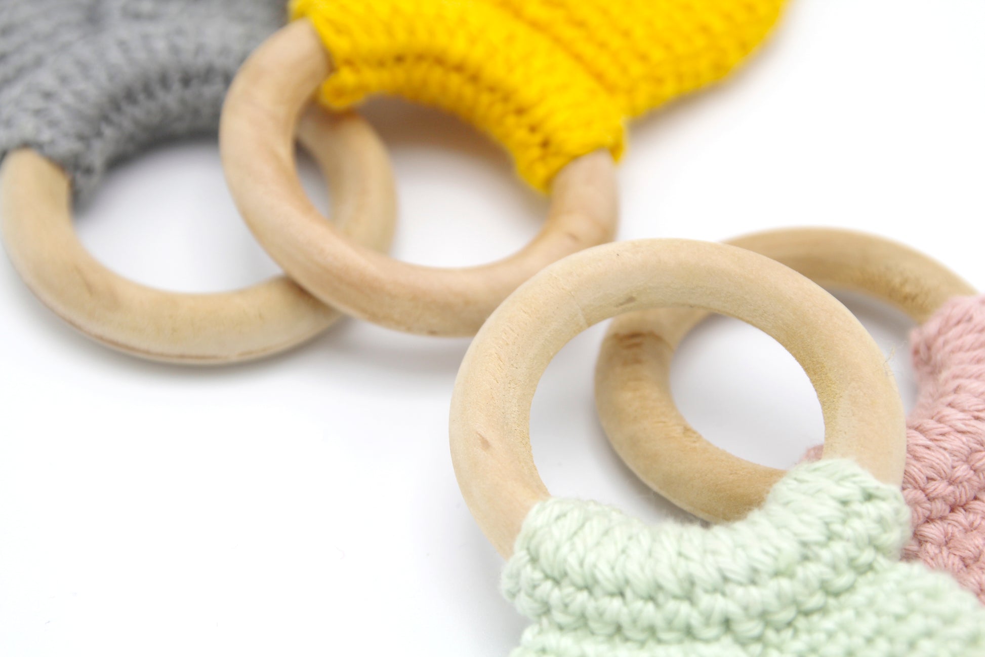 BabyJem - Knitted Cotton & Wooden Ring Teether BabyJem - Knitted Cotton & Wooden Ring Teether
