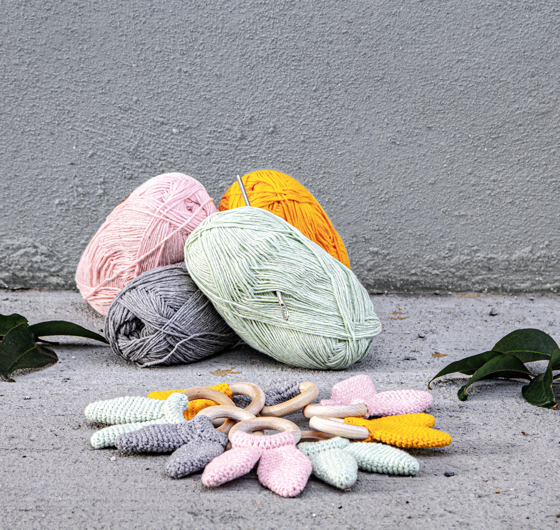 BabyJem - Knitted Cotton & Wooden Ring Teether BabyJem - Knitted Cotton & Wooden Ring Teether