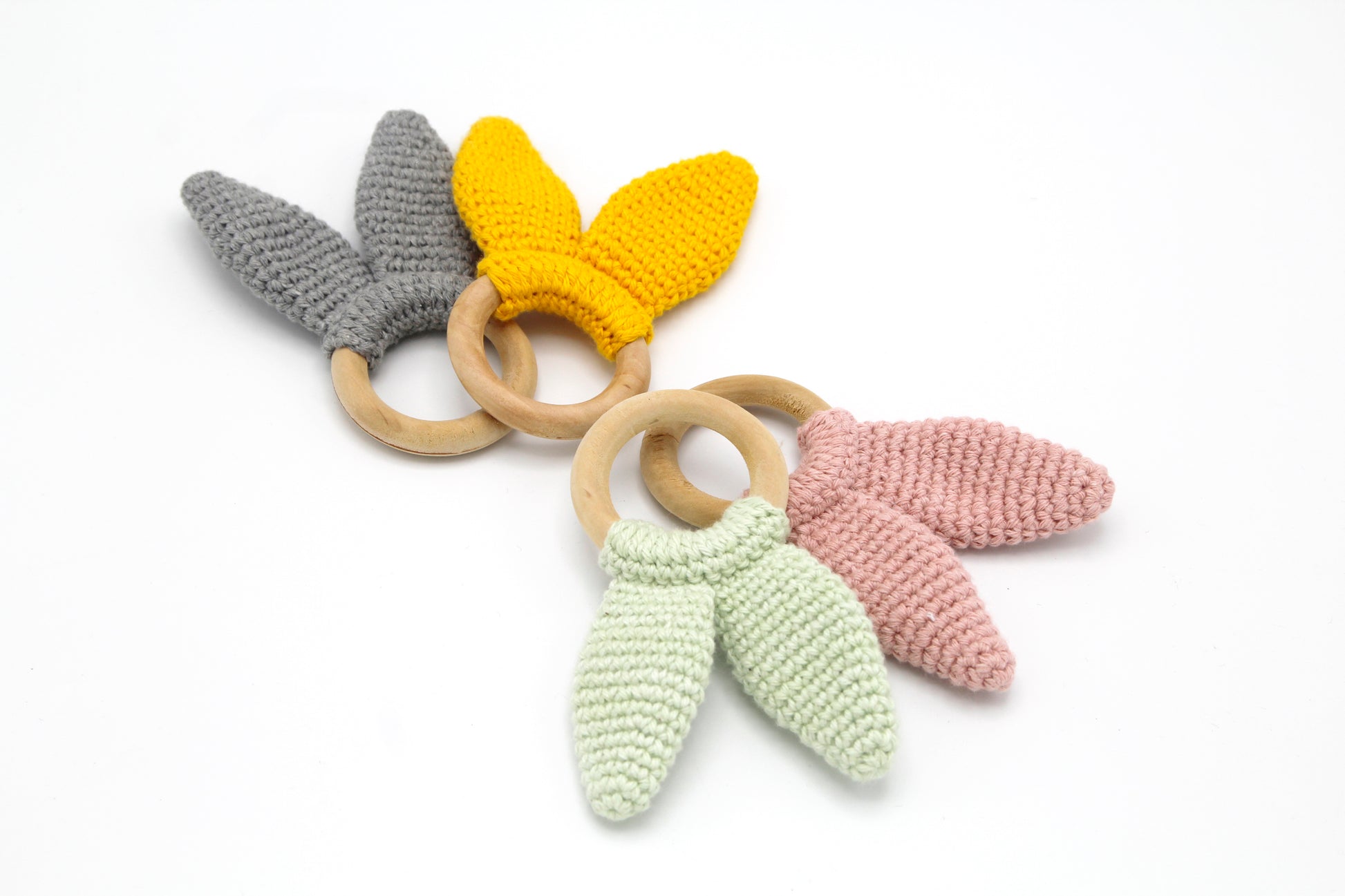 BabyJem - Knitted Cotton & Wooden Ring Teether BabyJem - Knitted Cotton & Wooden Ring Teether