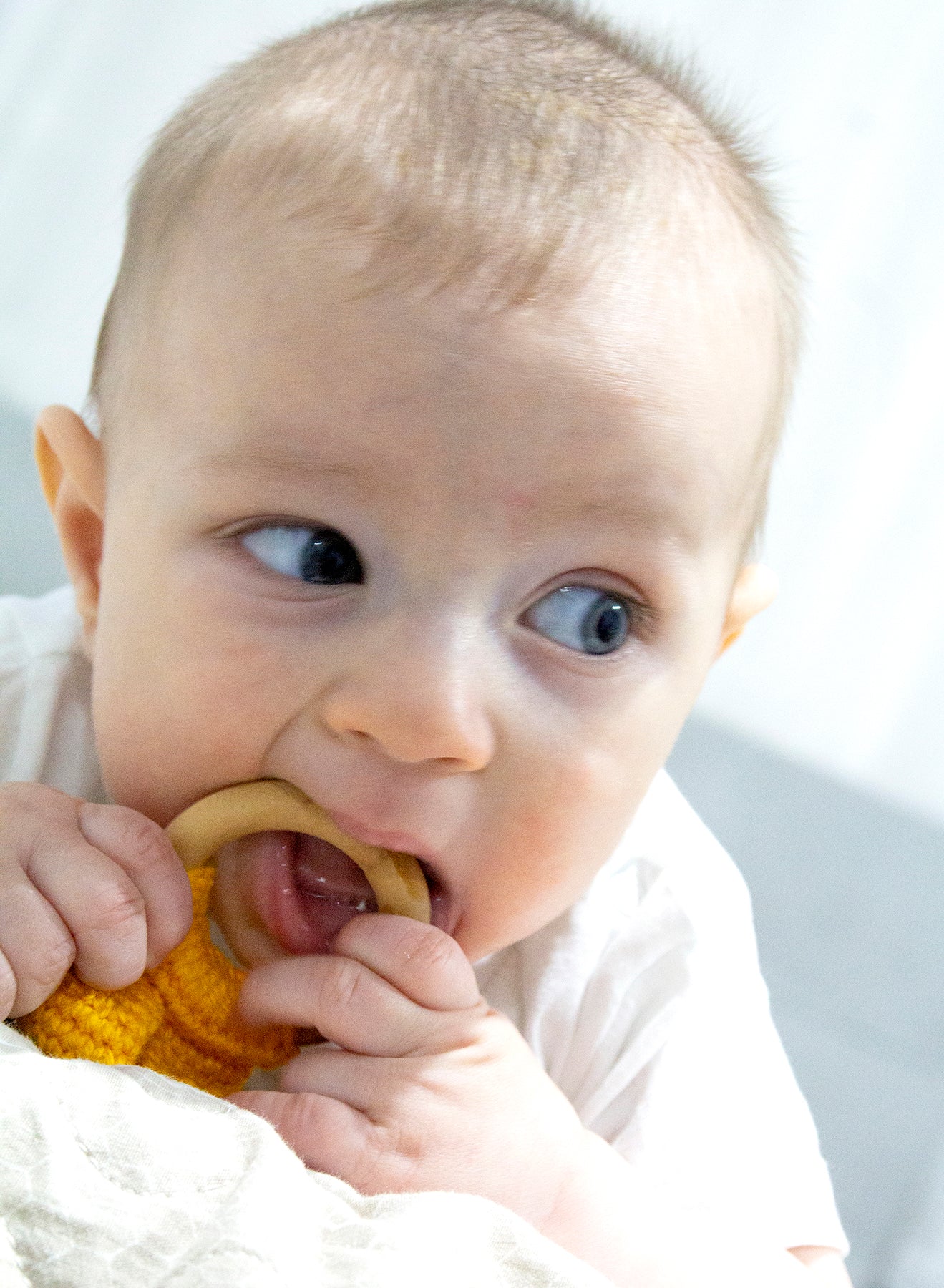 BabyJem - Knitted Cotton & Wooden Ring Teether BabyJem - Knitted Cotton & Wooden Ring Teether
