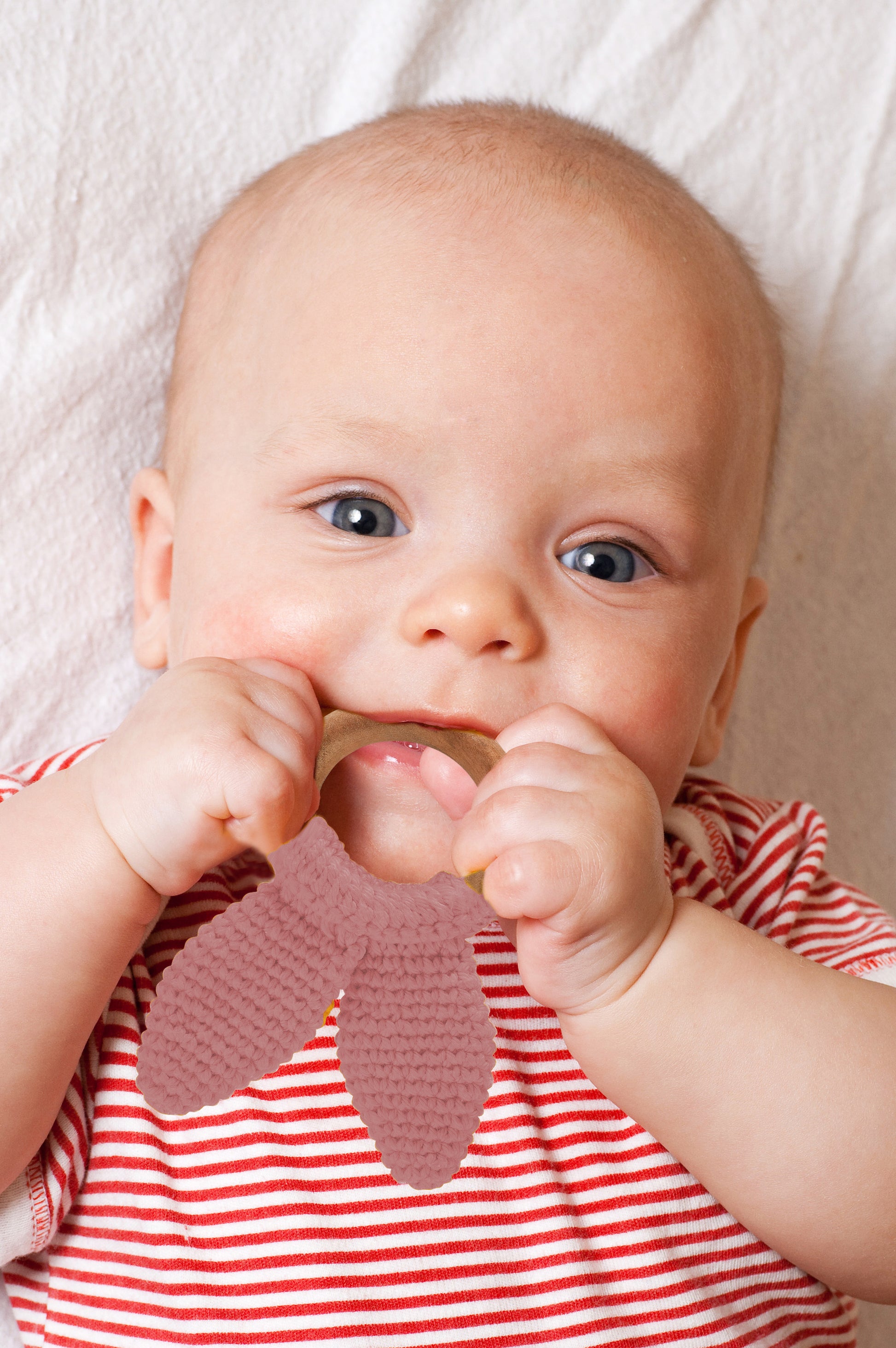 BabyJem - Knitted Cotton & Wooden Ring Teether BabyJem - Knitted Cotton & Wooden Ring Teether