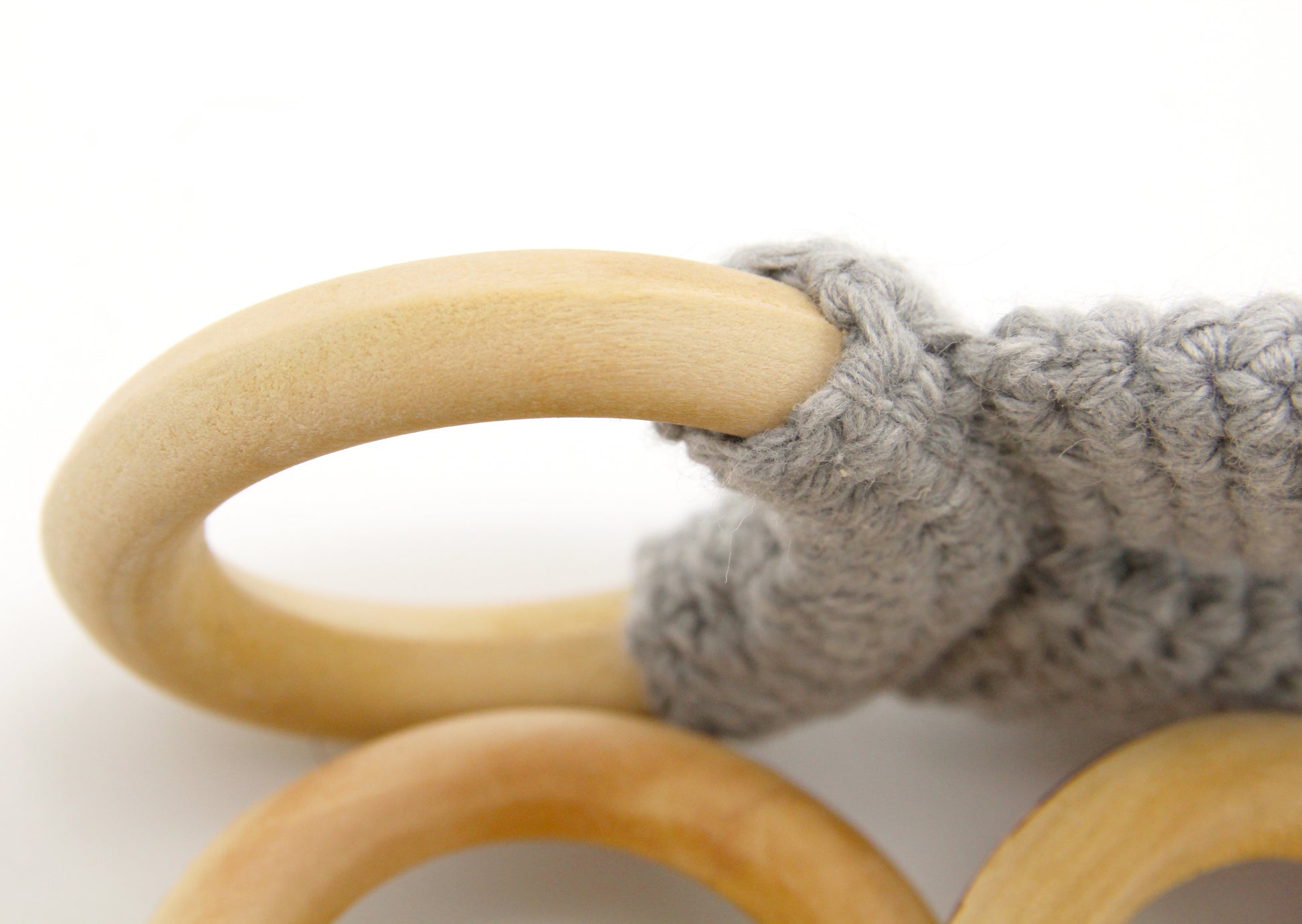 BabyJem - Knitted Cotton & Wooden Ring Teether BabyJem - Knitted Cotton & Wooden Ring Teether