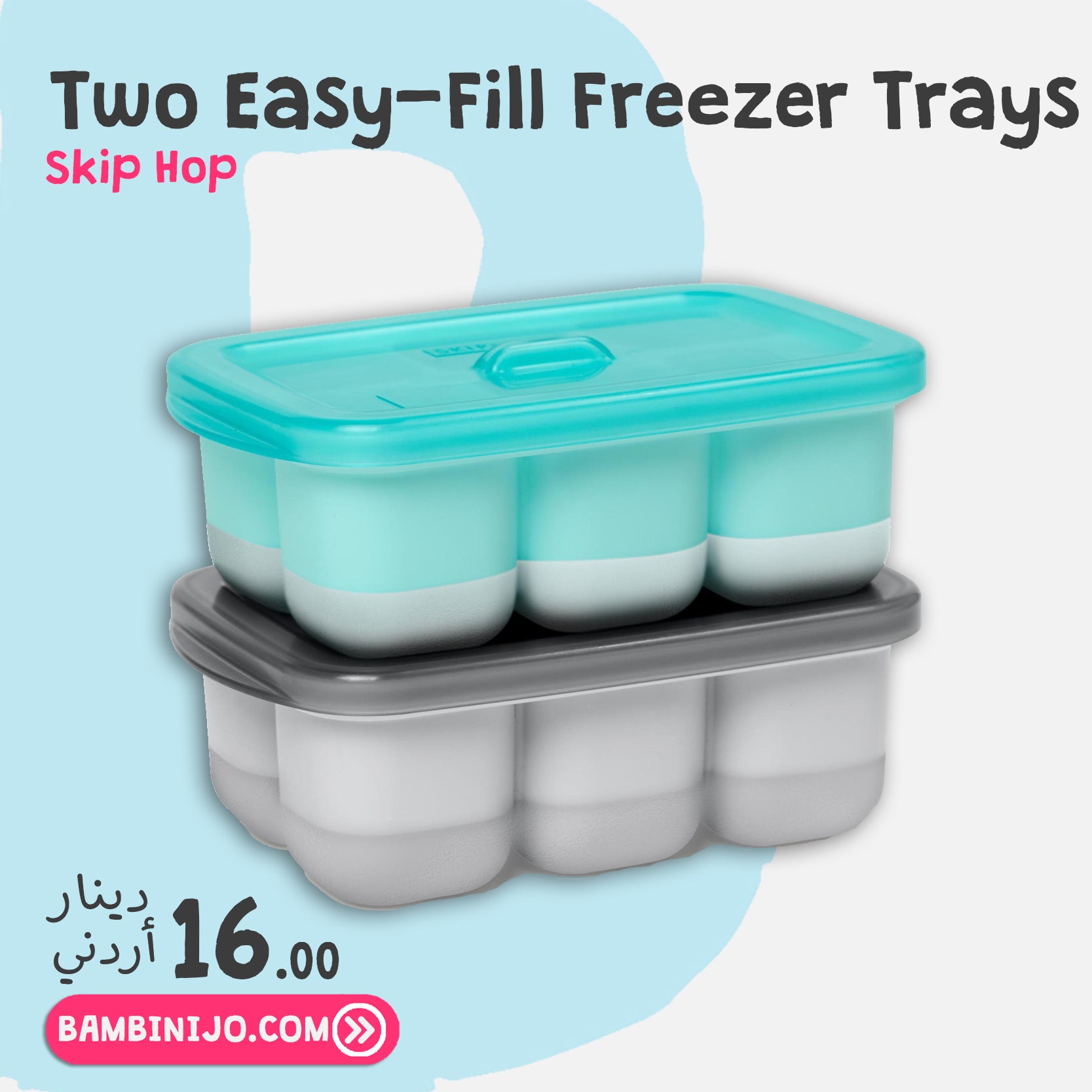 Easy-Fill Freezer Trays - Teal - BambiniJO | Buy Online | Jordan
