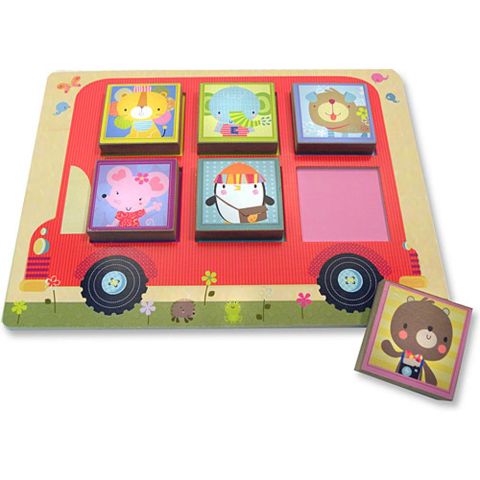iKids - Silly Squares Wooden 6 Piece Puzzle - BambiniJO