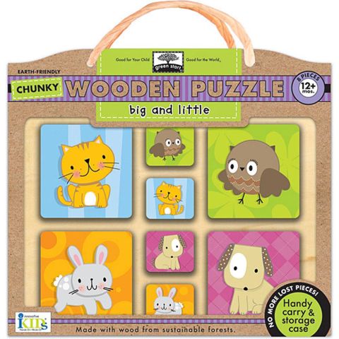 iKids - Big and Little Wooden 8 Piece Puzzle iKids - Big and Little Wooden 8 Piece Puzzle