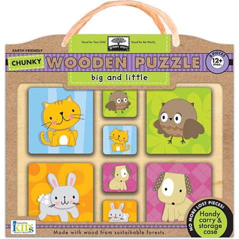 iKids - Big and Little Wooden 8 Piece Puzzle - BambiniJO