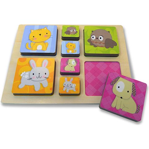 iKids - Big and Little Wooden 8 Piece Puzzle iKids - Big and Little Wooden 8 Piece Puzzle