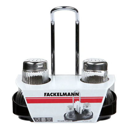 Fackelmann - Salt & Pepper Shaker With Toothpicks And Menu Holder,Glass, 80 mm