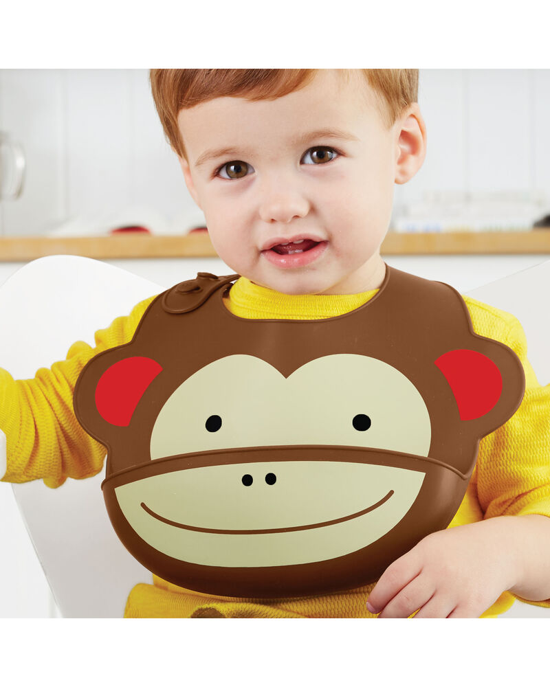 Zoo Fold & Go Silicone Bib - Monkey Zoo Fold & Go Silicone Bib - Monkey