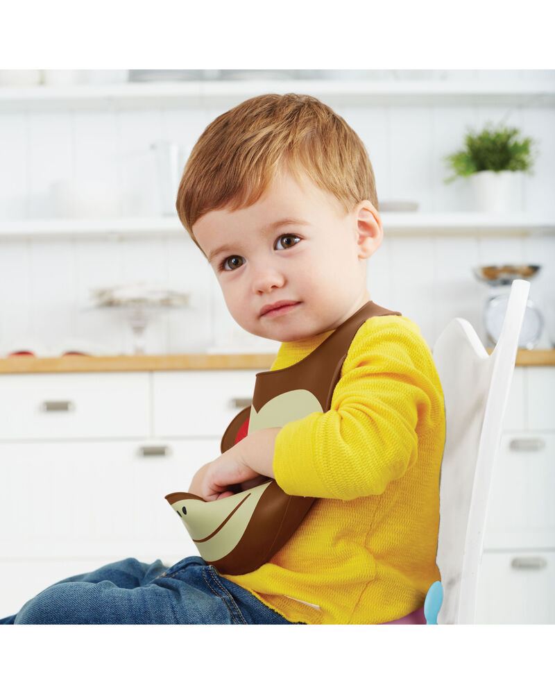Zoo Fold & Go Silicone Bib - Monkey Zoo Fold & Go Silicone Bib - Monkey