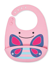 Load image into Gallery viewer, Zoo Fold &amp; Go Silicone Bib - Butterfly - BambiniJO