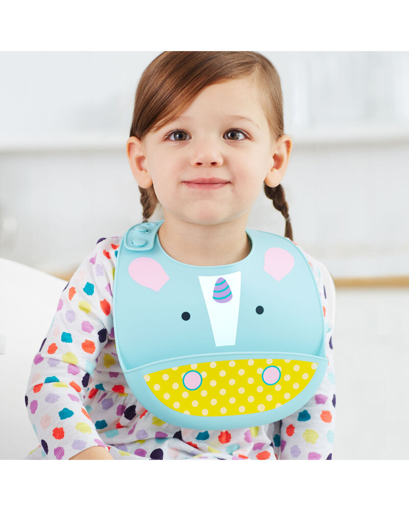Zoo Fold & Go Silicone Bib - Unicorn Zoo Fold & Go Silicone Bib - Unicorn
