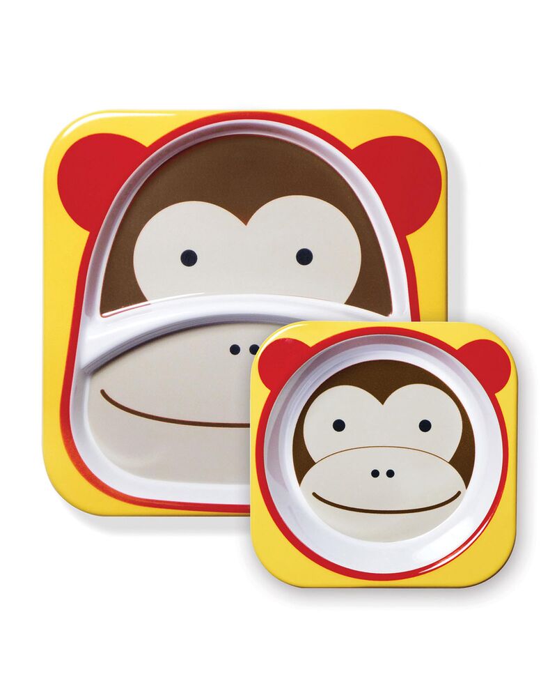 Zoo Plate & Bowl Set Marshall - Monkey - BambiniJO