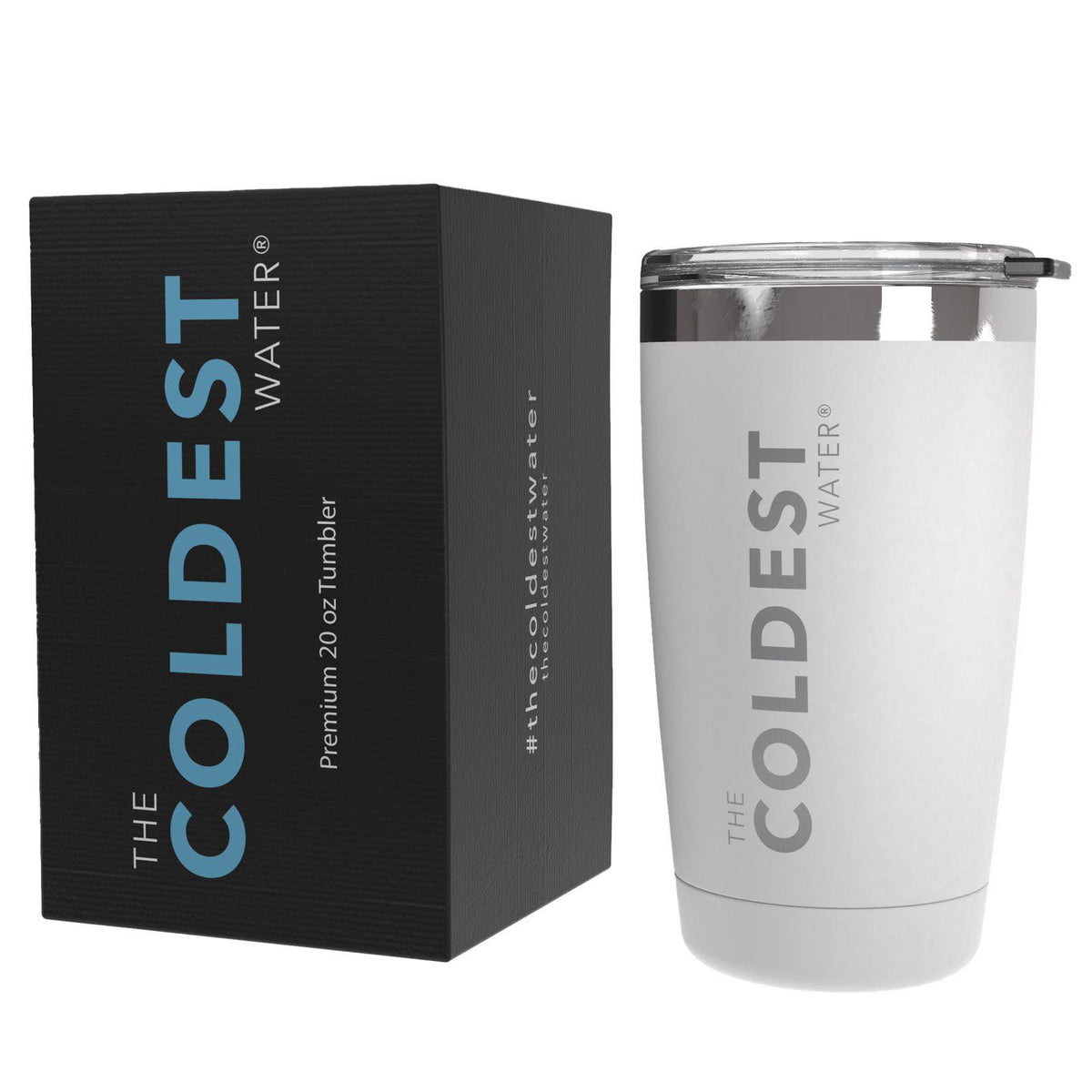 The Coldest Water - Tumbler with sliding Lid - 591ml - 20 OZ - Epic White The Coldest Water - Tumbler with sliding Lid - 591ml - 20 OZ - Epic White