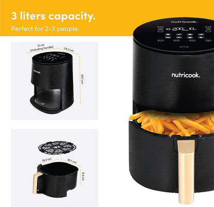 Nutricook - Air Fryer Mini | Black | 1500W | 3.3 Liters