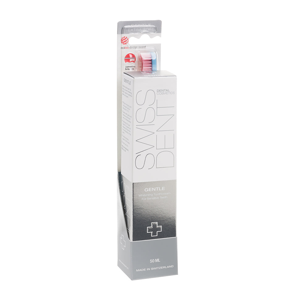 SWISSDENT - GENTLE COMBO PACK (GENTLE TOOTHPASTE 50ML + GENTLE BRUSH) SWISSDENT - GENTLE COMBO PACK (GENTLE TOOTHPASTE 50ML + GENTLE BRUSH)