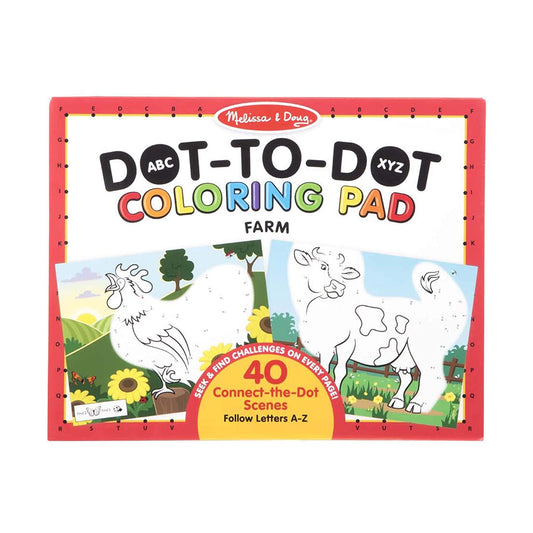 Melissa & Doug ABC DOT-TO-DOT COLORING PAD - FARM - BambiniJO | Buy Online | Jordan