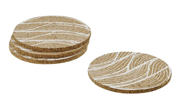 Fackelmann - Cork Coasters, Natural Cork, Ø90 mm, 4Pcs Fackelmann - Cork Coasters, Natural Cork, Ø90 mm, 4Pcs