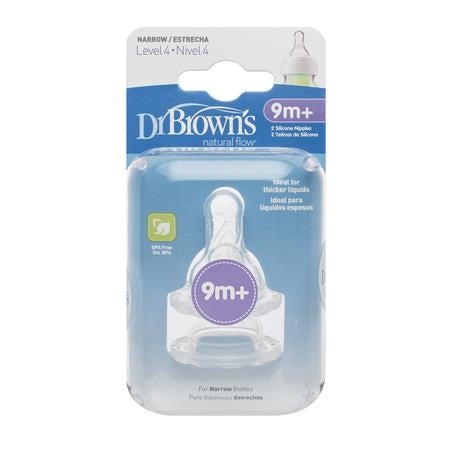 Dr Brown's Level-4 Silicone Narrow-Neck "Options" Nipple, 2-Pack — BambiniJO Jordan