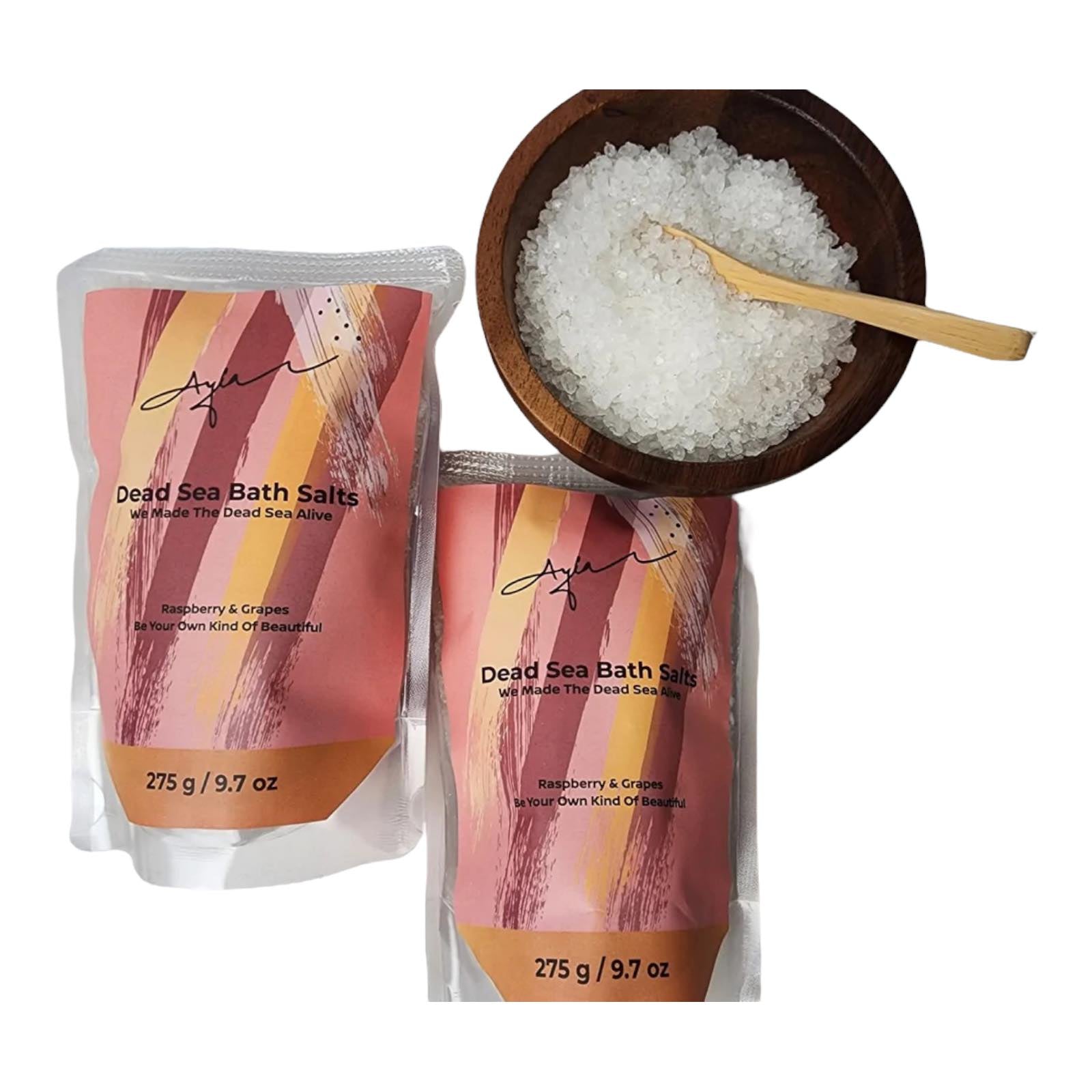 Ayla - Raspberry & Grapes Dead Sea Salts | 275g Ayla - Raspberry & Grapes Dead Sea Salts | 275g
